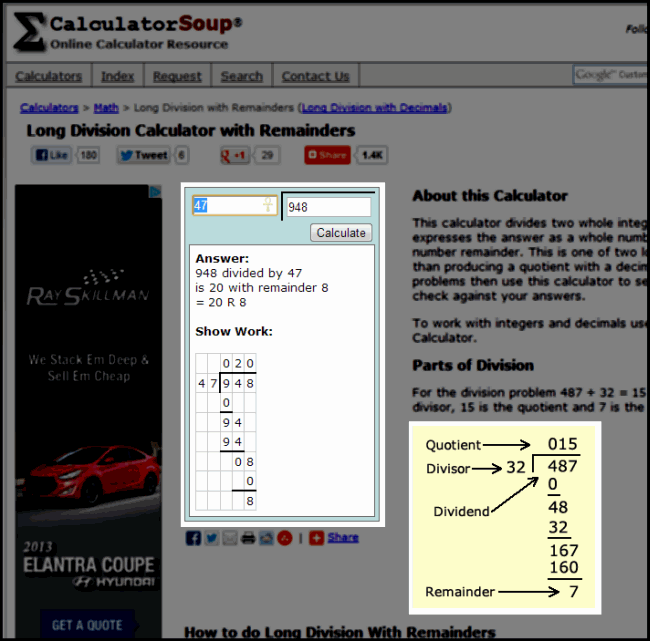 Great Math Resource in CalculatorSoup.com Website