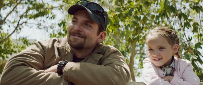 Bradley Cooper and His Daughter in American Sniper